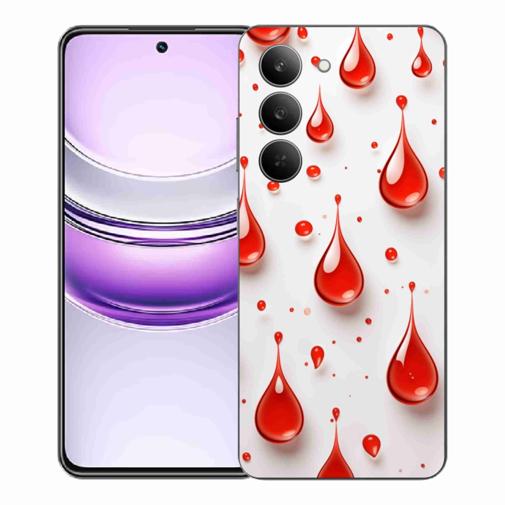 Gélový kryt mmCase na Realme 14x 5G - červené kvapky