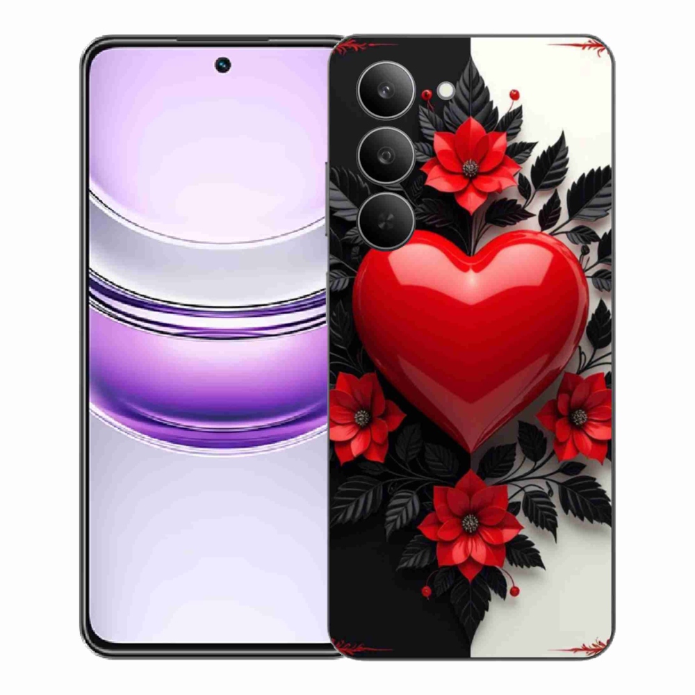 Gélový kryt mmCase na Realme 14x 5G - červené srdce