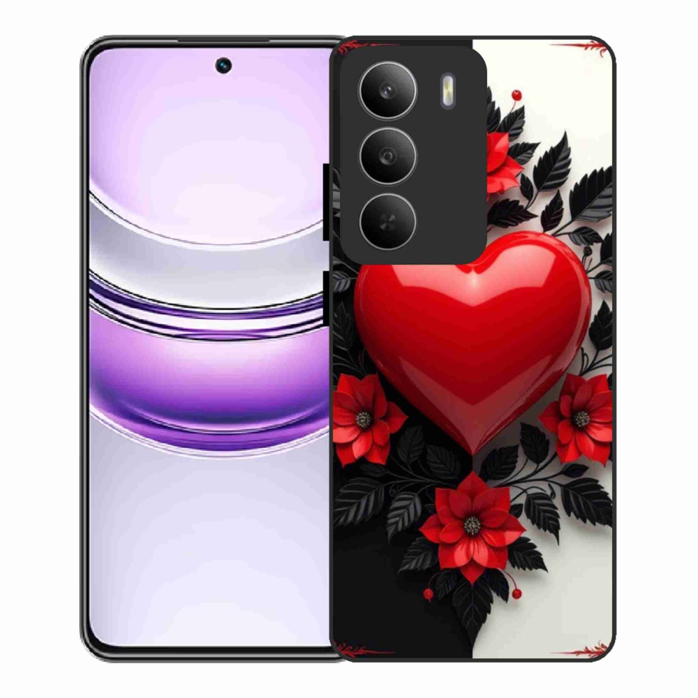 Gélový kryt mmCase na Realme 14x 5G - červené srdce