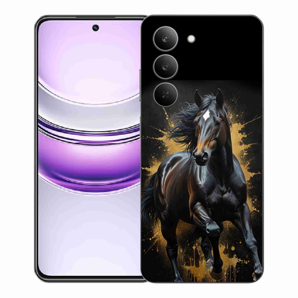 Gélový kryt mmCase na Realme 14x 5G - elegantný čierny žrebec