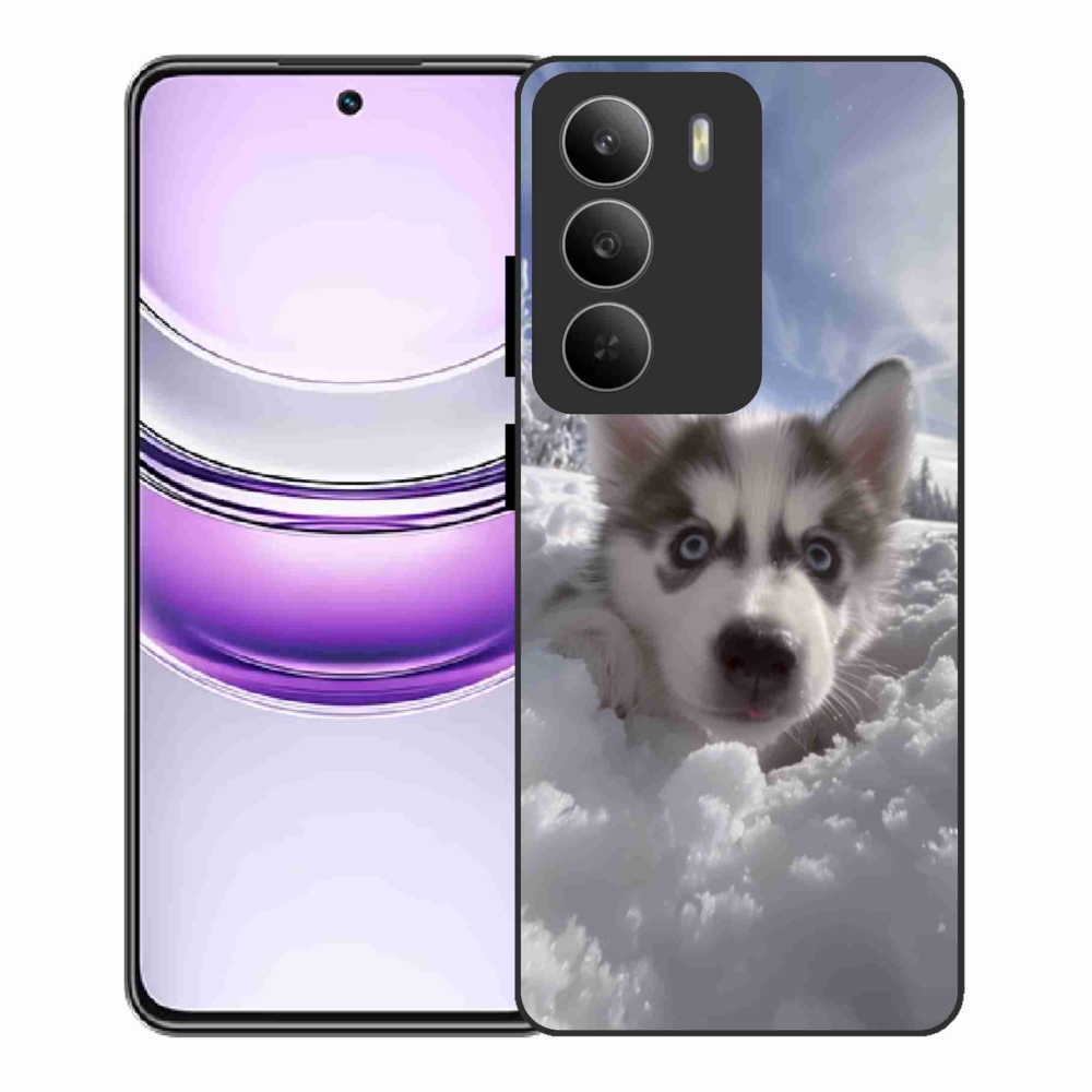Gélový kryt mmCase na Realme 14x 5G - husky v snehu