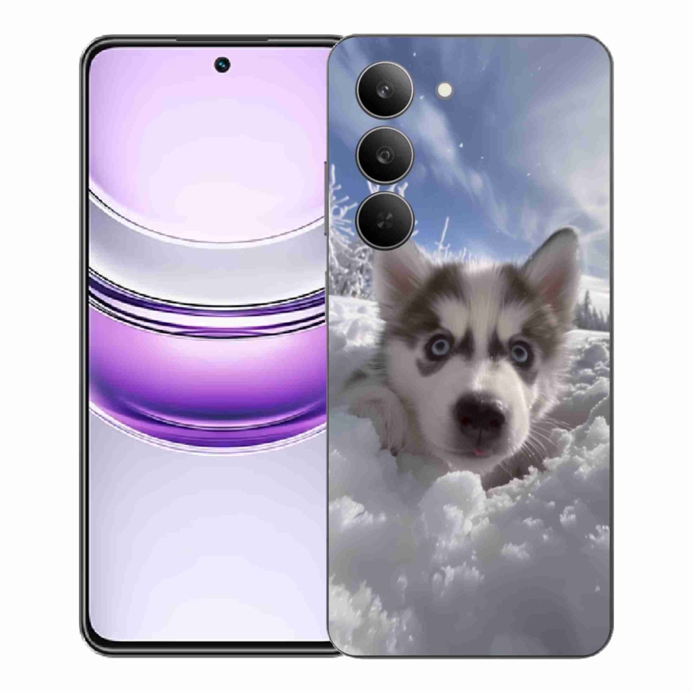 Gélový kryt mmCase na Realme 14x 5G - husky v snehu