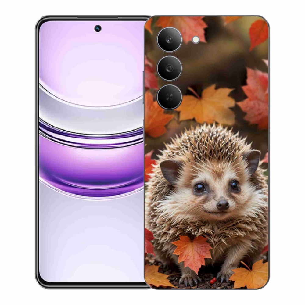 Gélový kryt mmCase na Realme 14x 5G - ježko v lístia