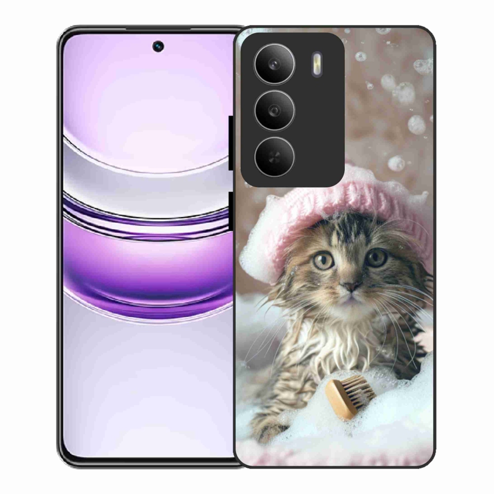 Gélový kryt mmCase na Realme 14x 5G - mačiatko a kúpeľ