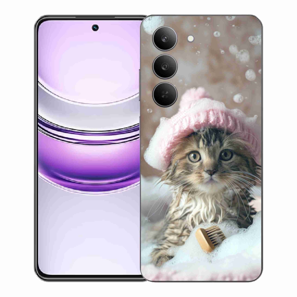 Gélový kryt mmCase na Realme 14x 5G - mačiatko a kúpeľ