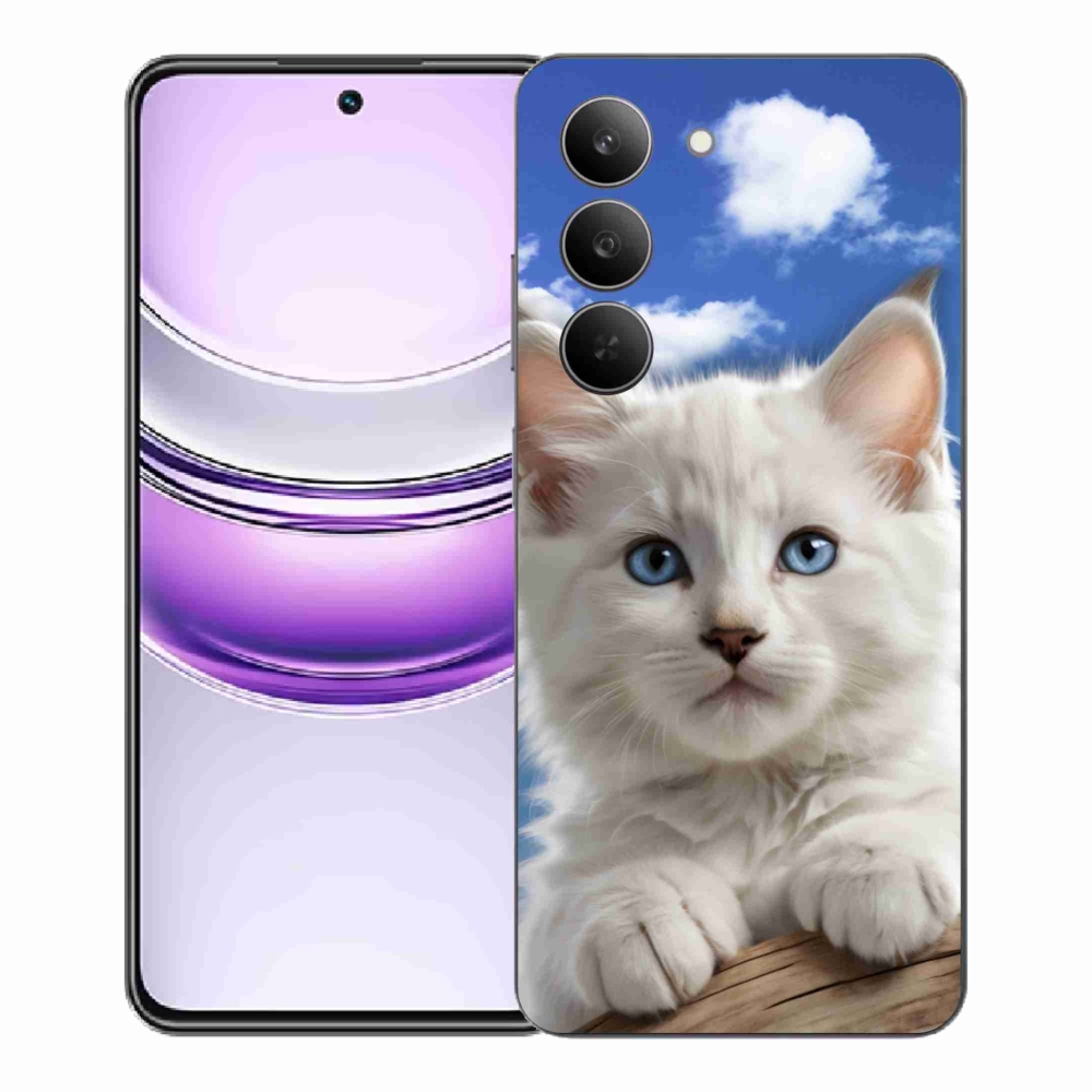 Gélový kryt mmCase na Realme 14x 5G - mačiatko a oblaky