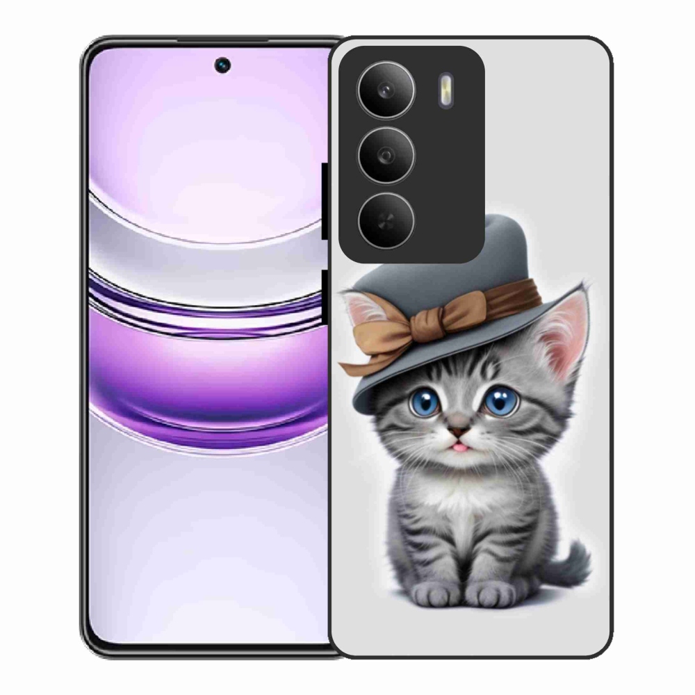 Gélový kryt mmCase na Realme 14x 5G - mačiatko s klobúkom