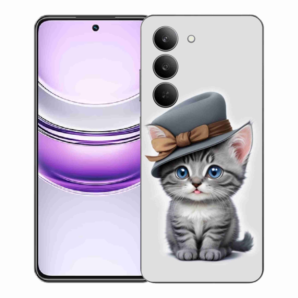 Gélový kryt mmCase na Realme 14x 5G - mačiatko s klobúkom