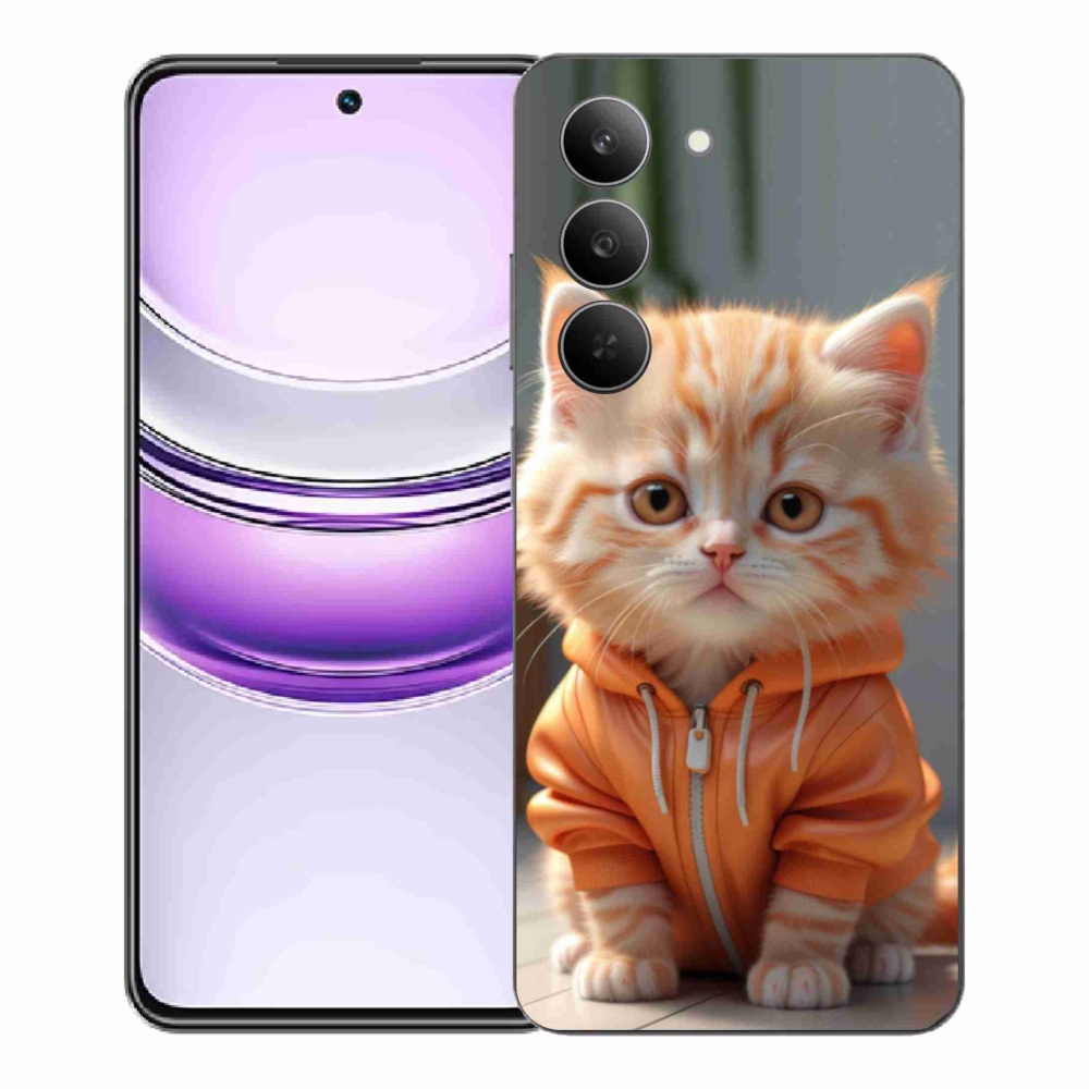 Gélový kryt mmCase na Realme 14x 5G - mačiatko v mikine