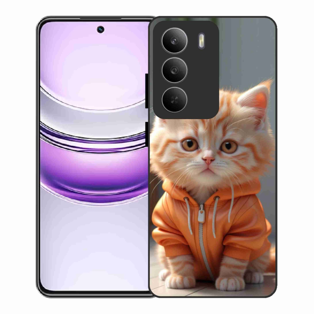 Gélový kryt mmCase na Realme 14x 5G - mačiatko v mikine