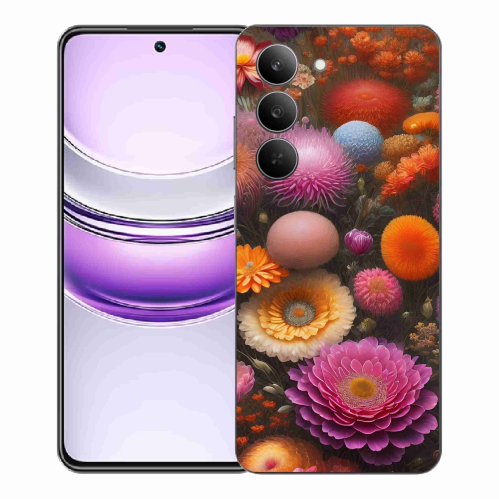 Gélový kryt mmCase na Realme 14x 5G - kvetinová kompozícia