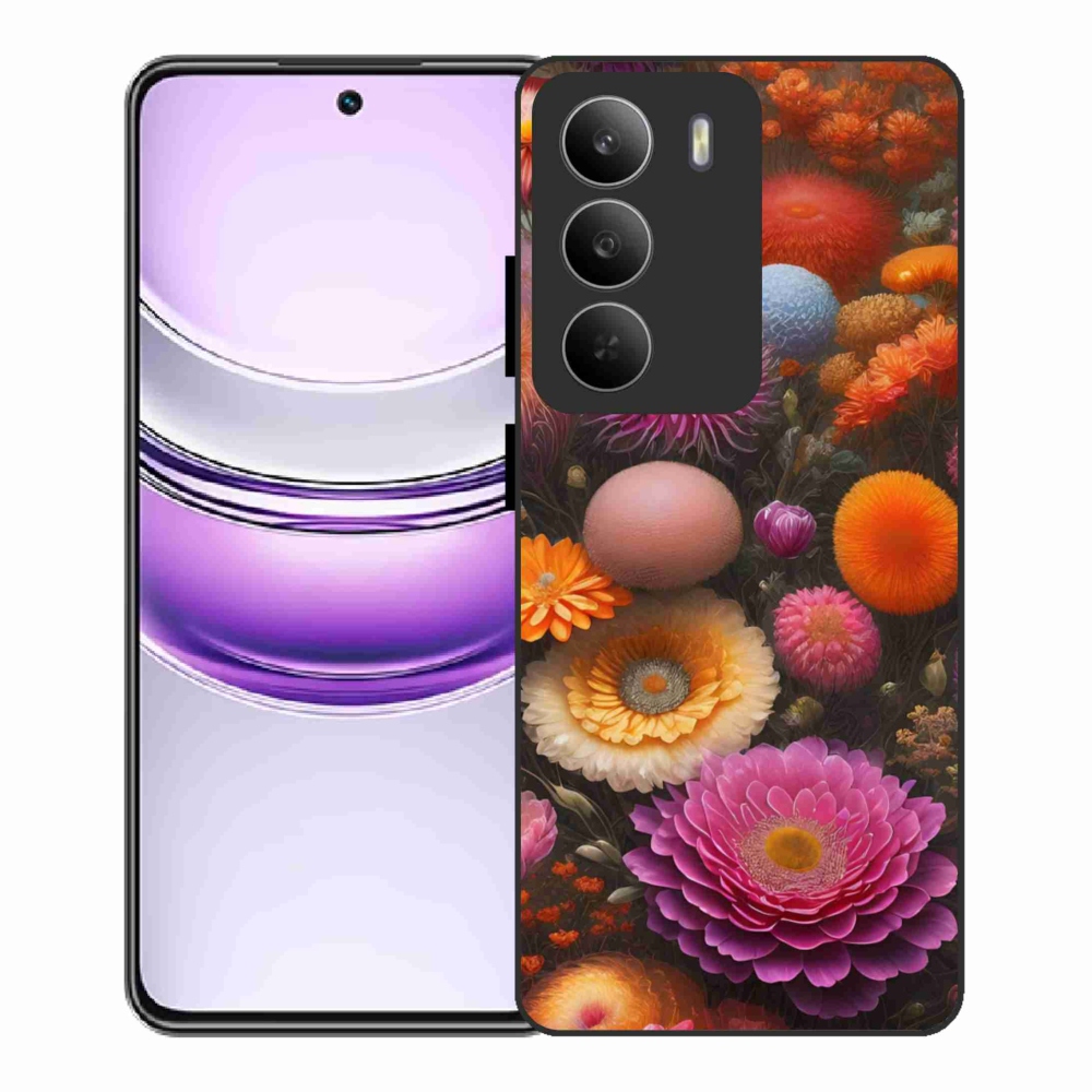 Gélový kryt mmCase na Realme 14x 5G - kvetinová kompozícia