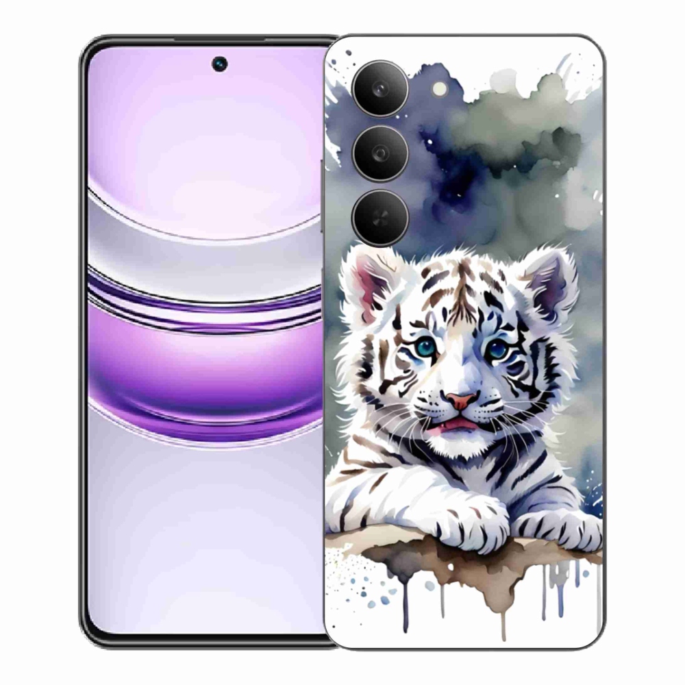 Gélový kryt mmCase na Realme 14x 5G - mláďa bieleho tigra