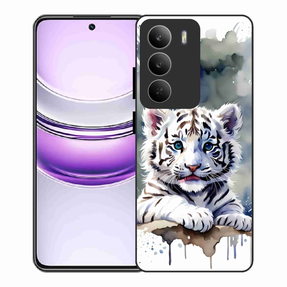 Gélový kryt mmCase na Realme 14x 5G - mláďa bieleho tigra