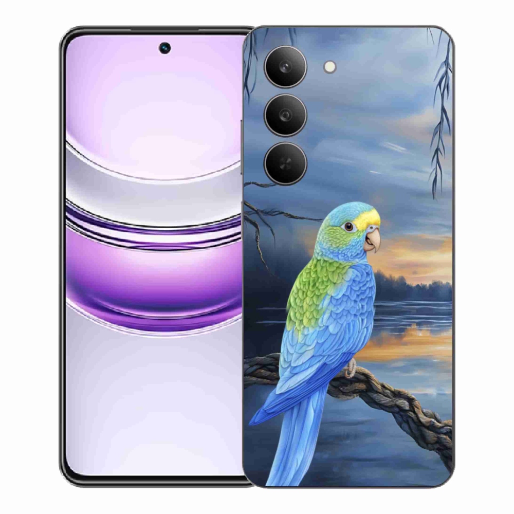 Gélový kryt mmCase na Realme 14x 5G - modrý papagáj