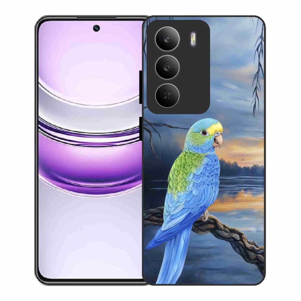 Gélový kryt mmCase na Realme 14x 5G - modrý papagáj