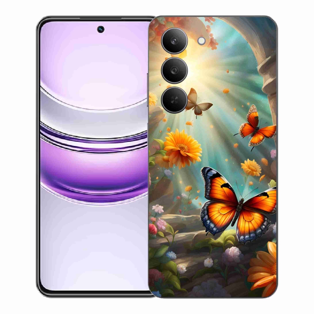 Gélový kryt mmCase na Realme 14x 5G - motýlia záhrada 2