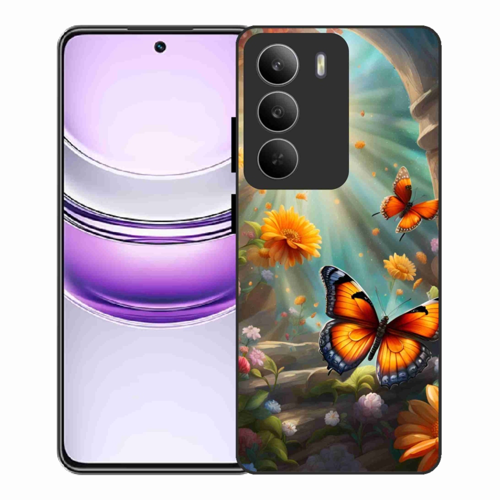 Gélový kryt mmCase na Realme 14x 5G - motýlia záhrada 2