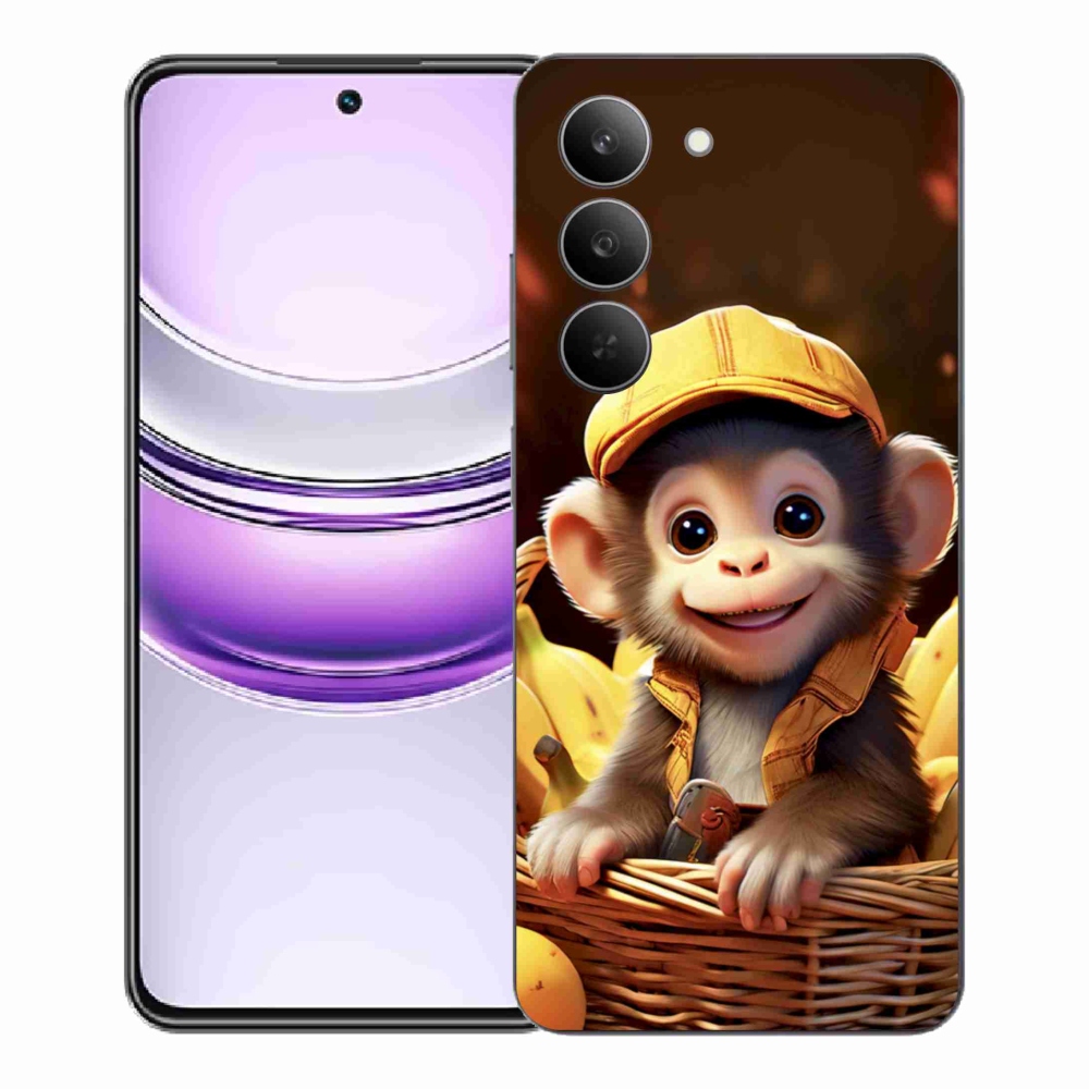 Gélový kryt mmCase na Realme 14x 5G - opice v košíku