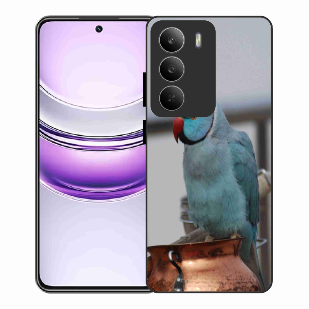 Gélový kryt mmCase na Realme 14x 5G - papagáj Alexandr modrý