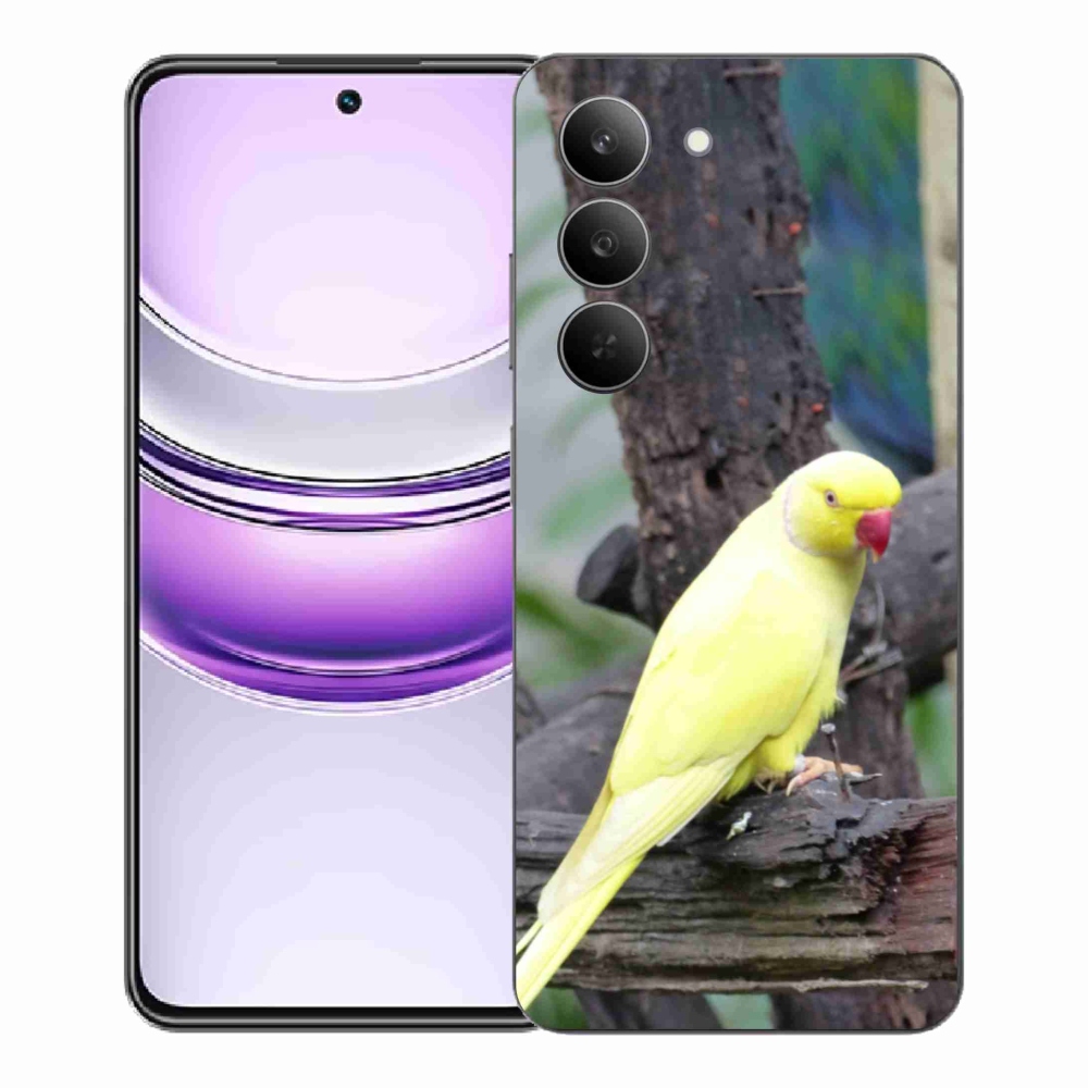 Gélový kryt mmCase na Realme 14x 5G - papagáj alexander žltý