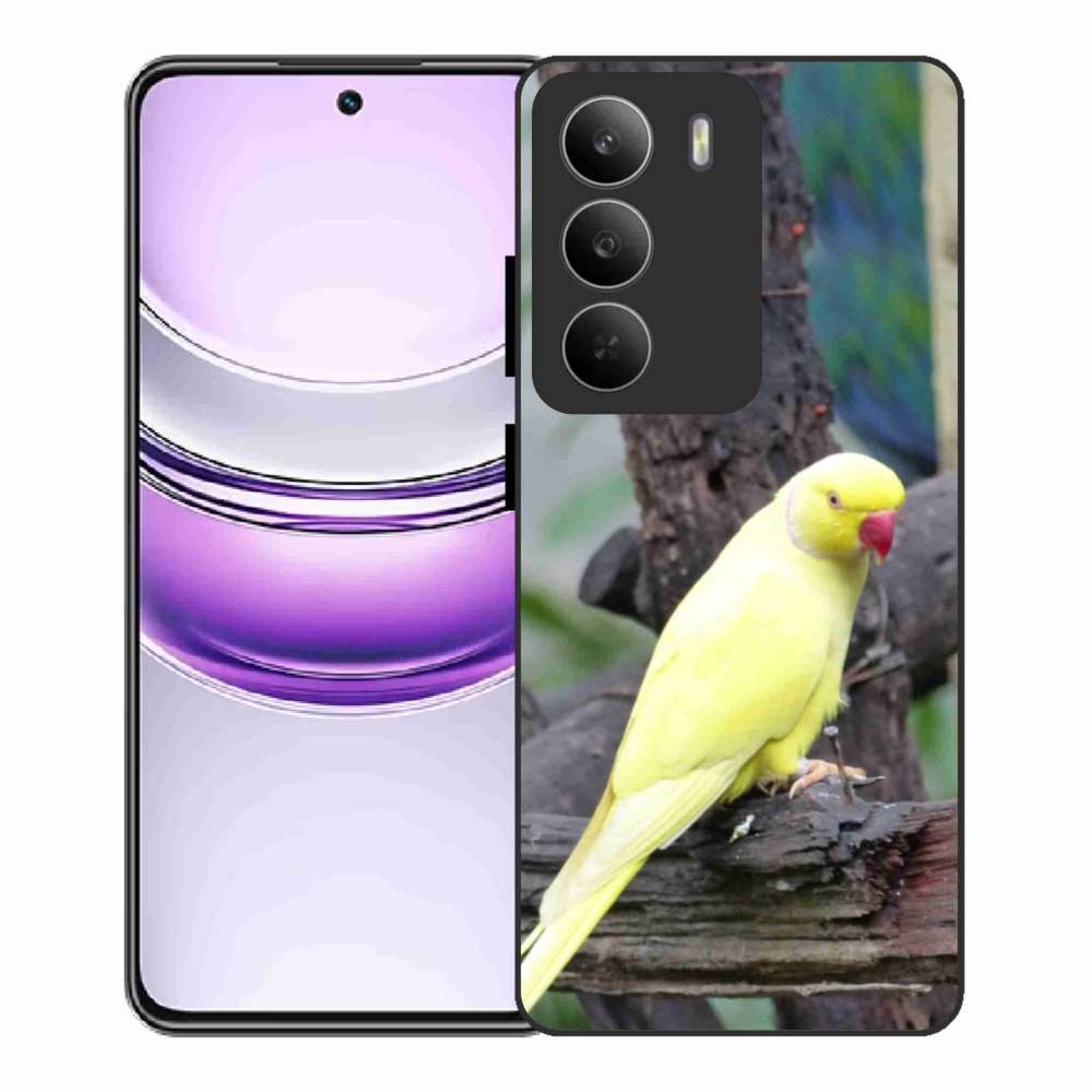Gélový kryt mmCase na Realme 14x 5G - papagáj alexander žltý