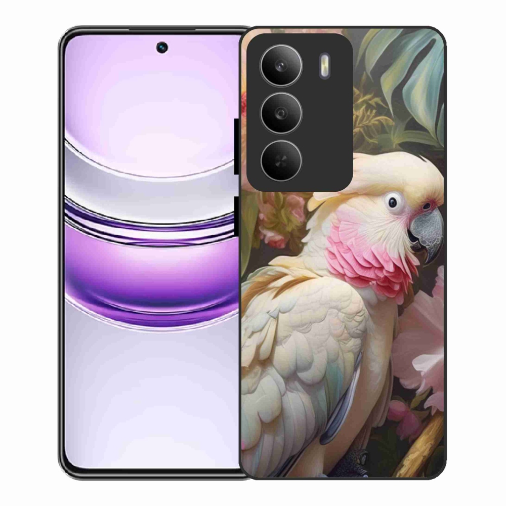 Gélový kryt mmCase na Realme 14x 5G - papagáj kakadu ružový 2