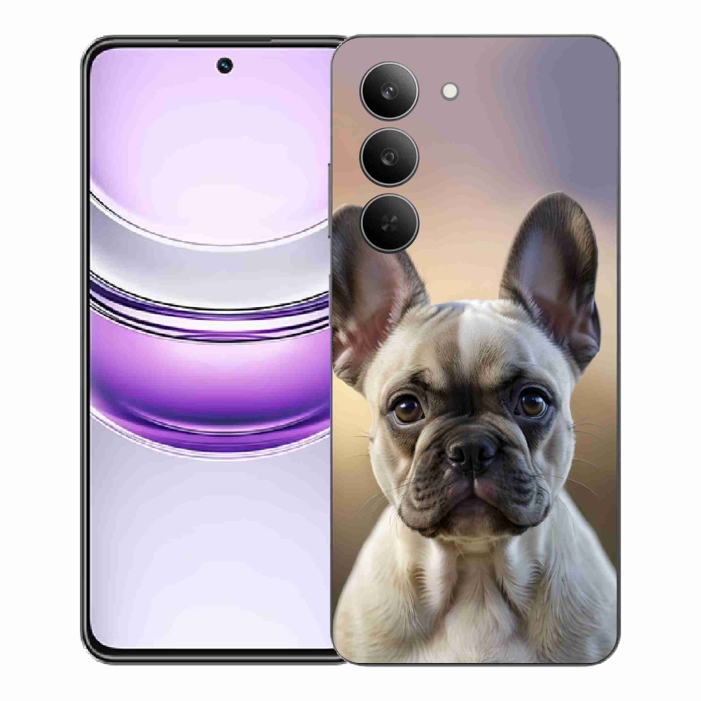 Gélový kryt mmCase na Realme 14x 5G - roztomilý francúzsky buldoček
