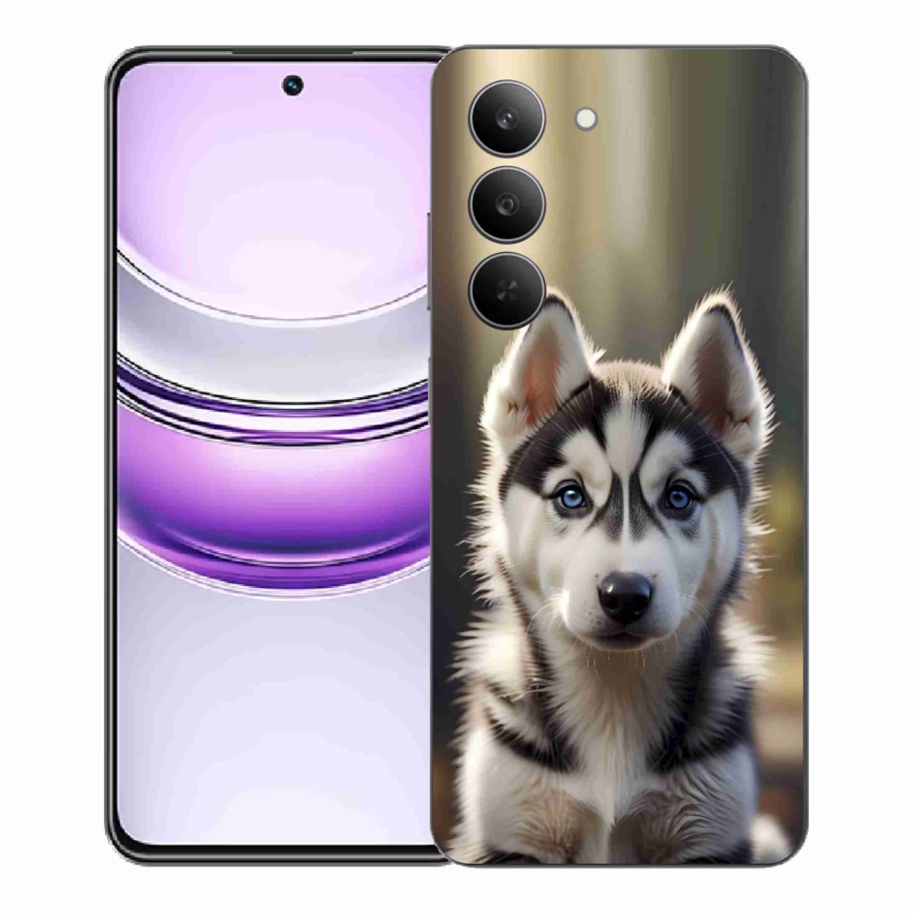 Gélový kryt mmCase na Realme 14x 5G - roztomilý sibírsky husky