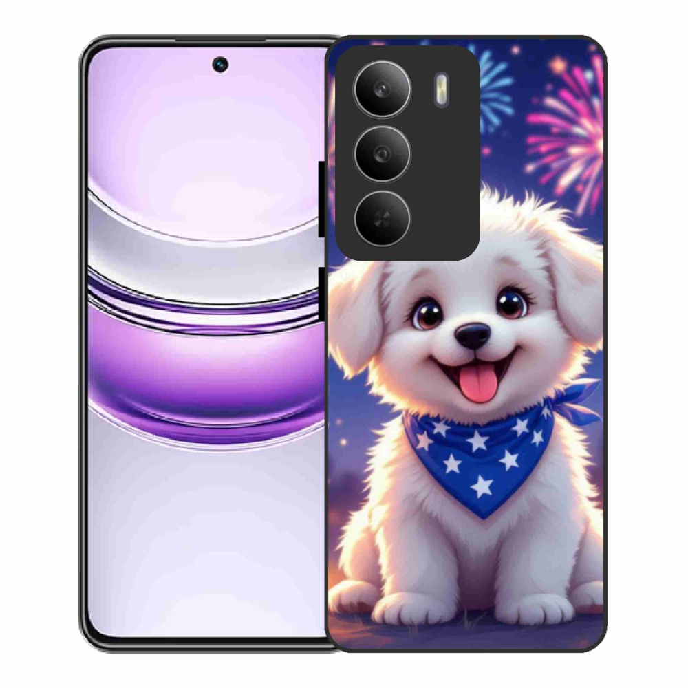 Gélový kryt mmCase na Realme 14x 5G - slávnostné šteňa