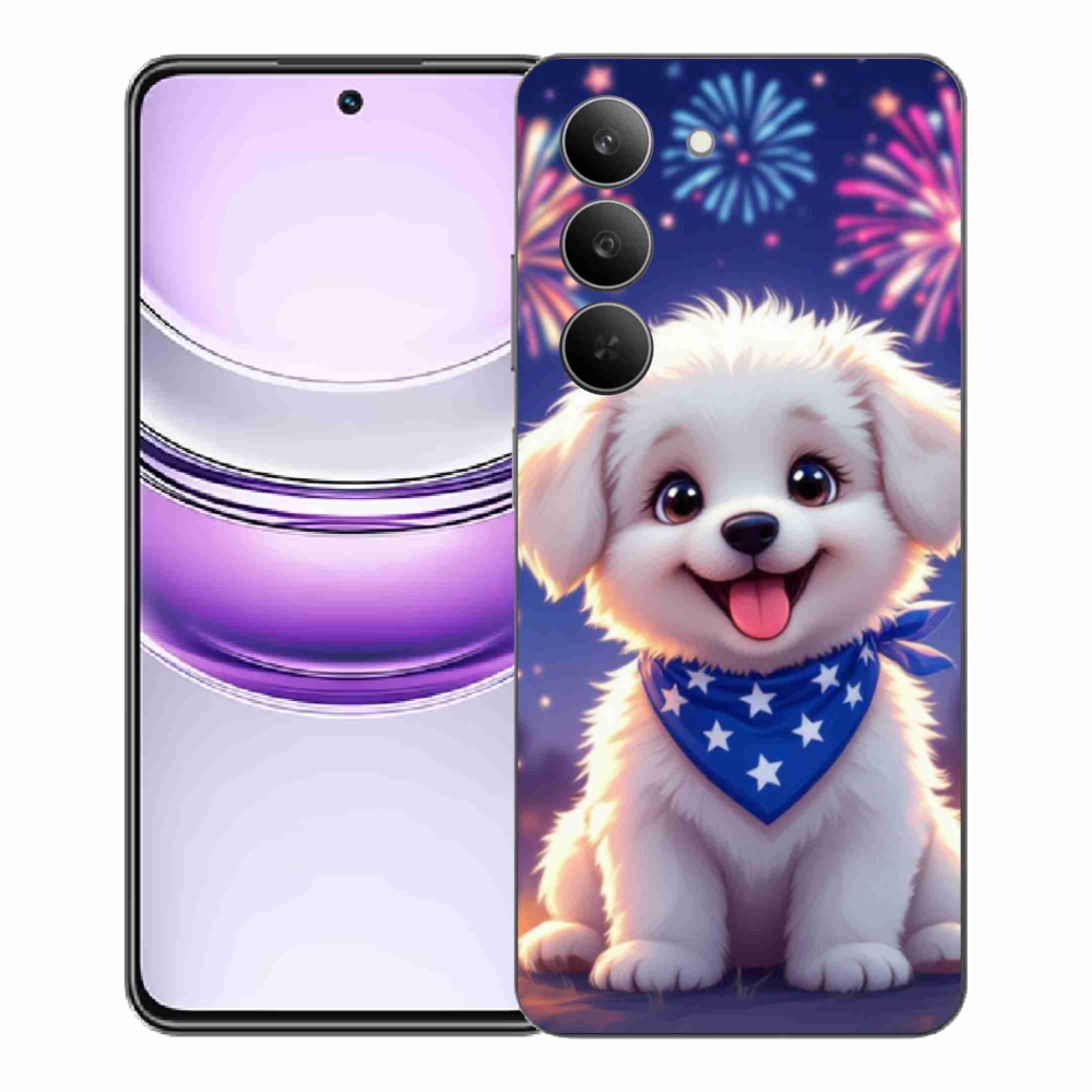 Gélový kryt mmCase na Realme 14x 5G - slávnostné šteňa