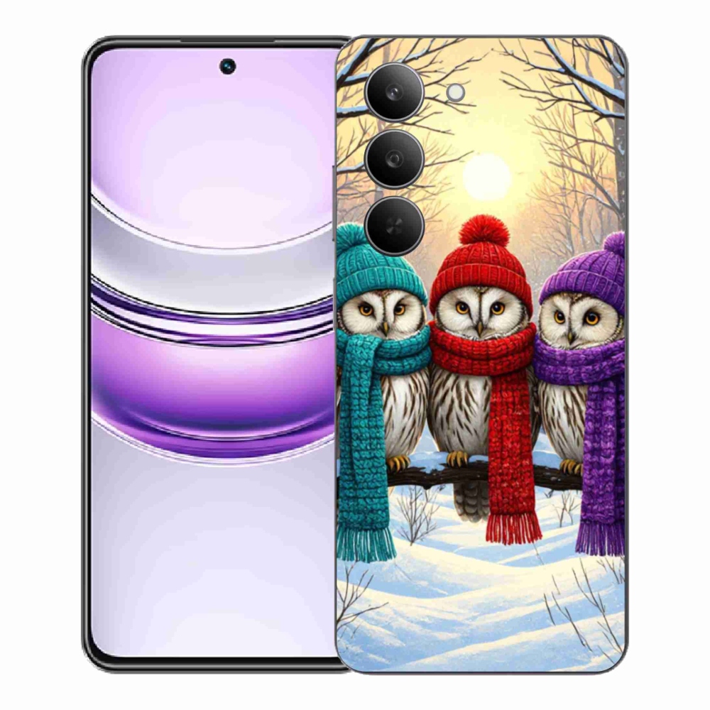 Gélový kryt mmCase na Realme 14x 5G - soví priatelia