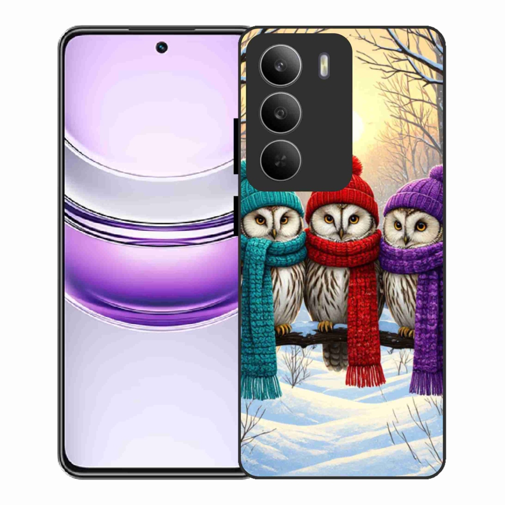 Gélový kryt mmCase na Realme 14x 5G - soví priatelia