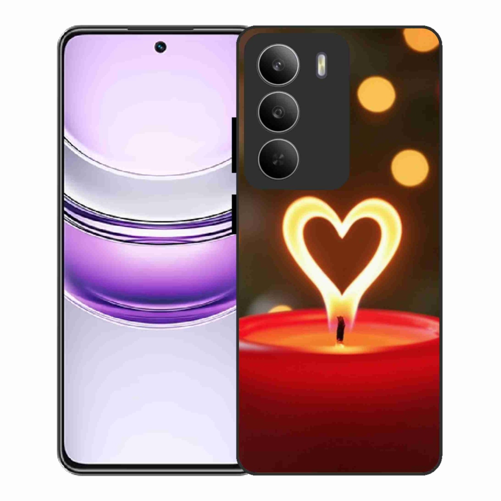 Gélový kryt mmCase na Realme 14x 5G - srdce z plameňa