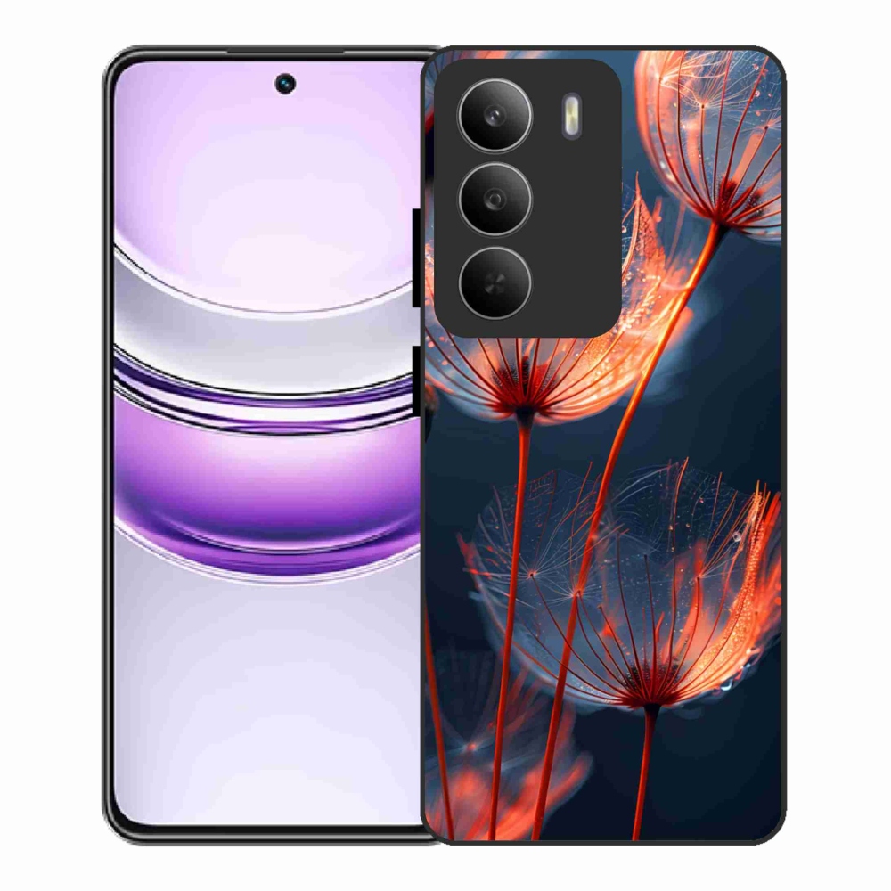 Gélový kryt mmCase na Realme 14x 5G - svetielkujúce páperie