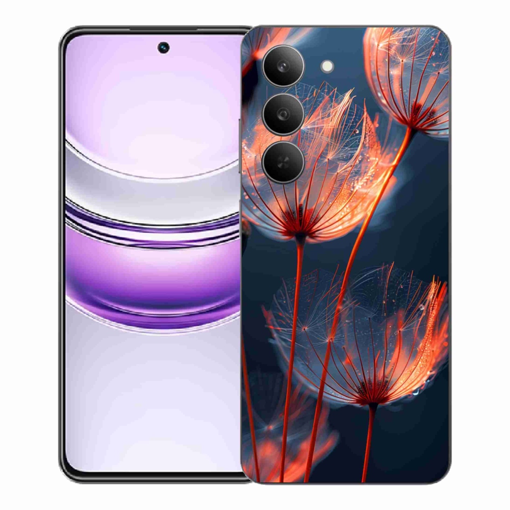 Gélový kryt mmCase na Realme 14x 5G - svetielkujúce páperie
