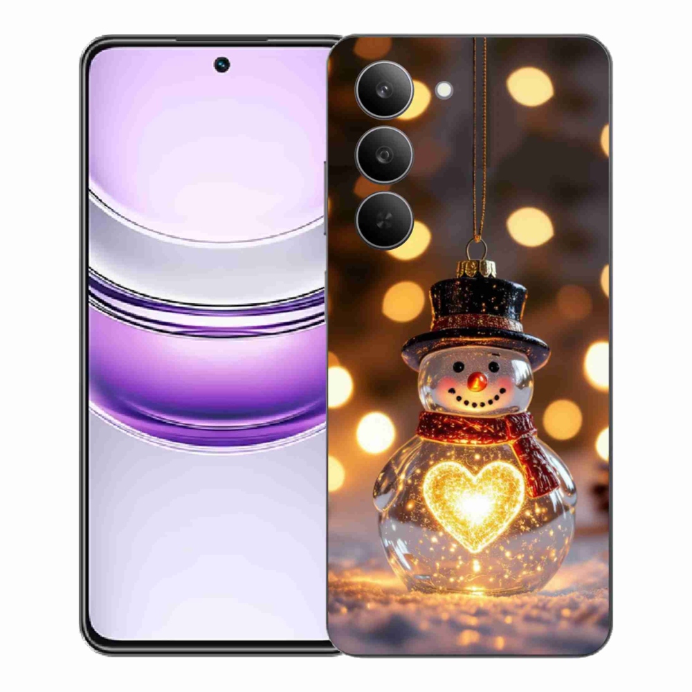 Gélový kryt mmCase na Realme 14x 5G - svietiaci vianočný snehuliak