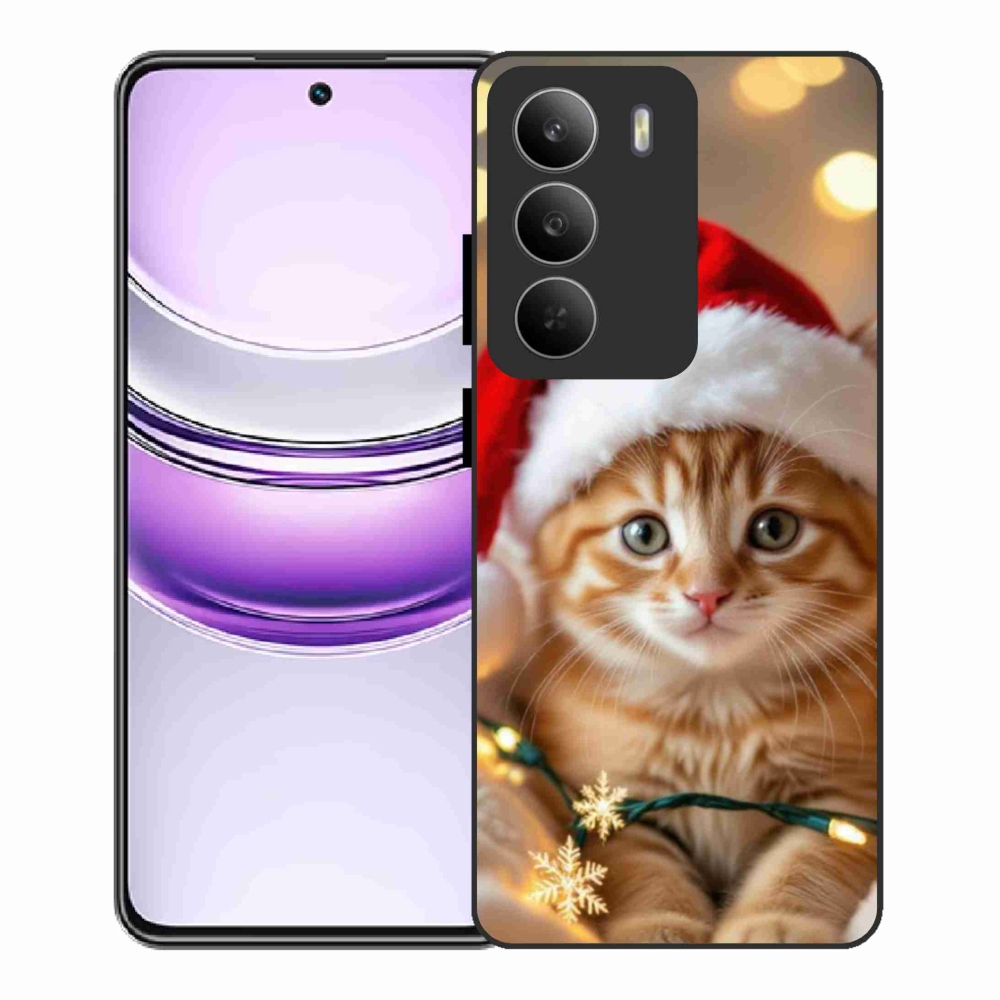 Gélový kryt mmCase na Realme 14x 5G - vianočné mačiatko