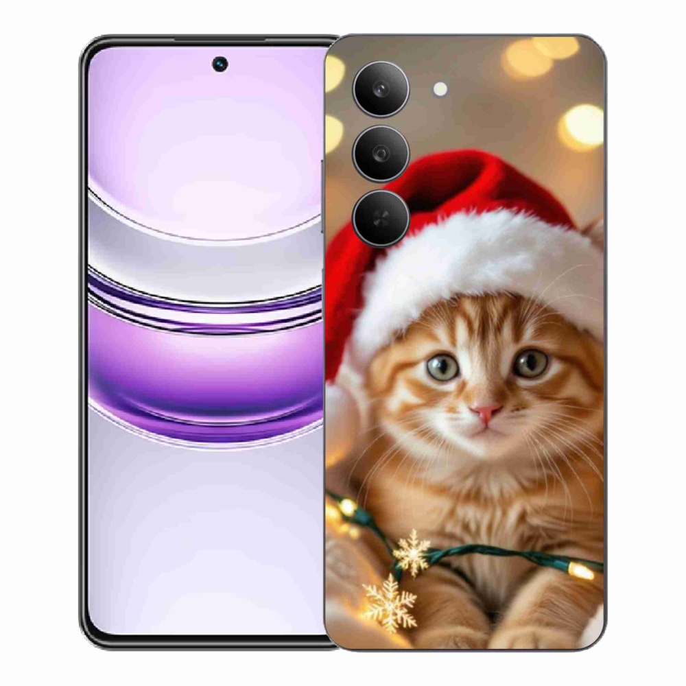 Gélový kryt mmCase na Realme 14x 5G - vianočné mačiatko