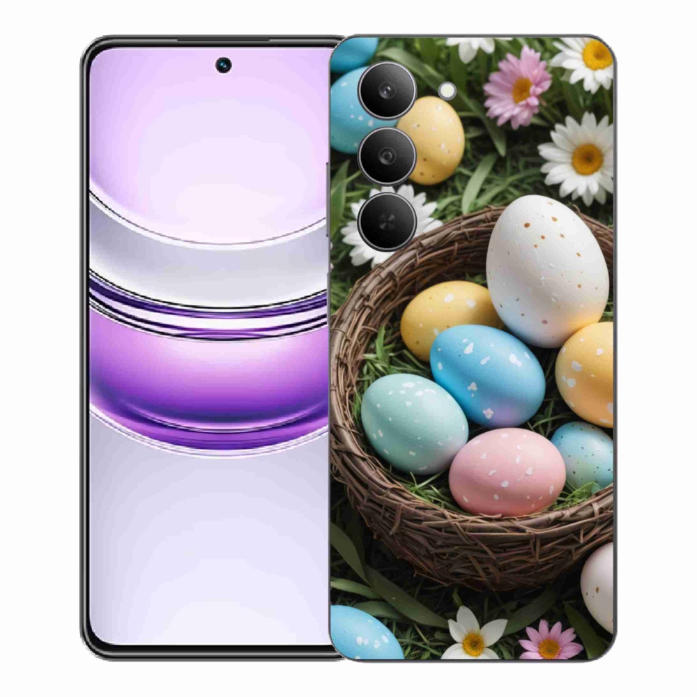 Gélový kryt mmCase na Realme 14x 5G - veľkonočné vajíčka 2