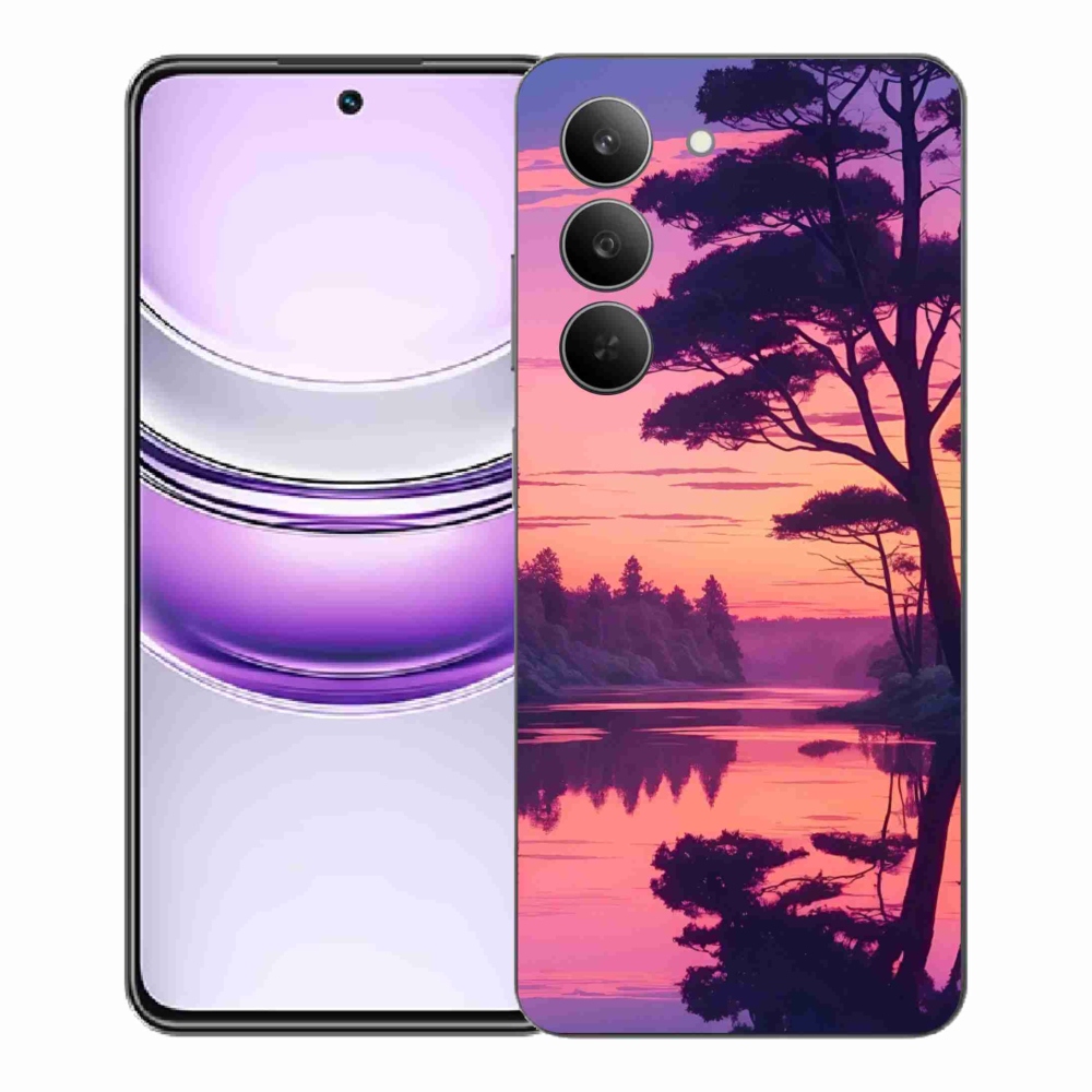 Gélový kryt mmCase na Realme 14x 5G - západ slnka nad jazerom