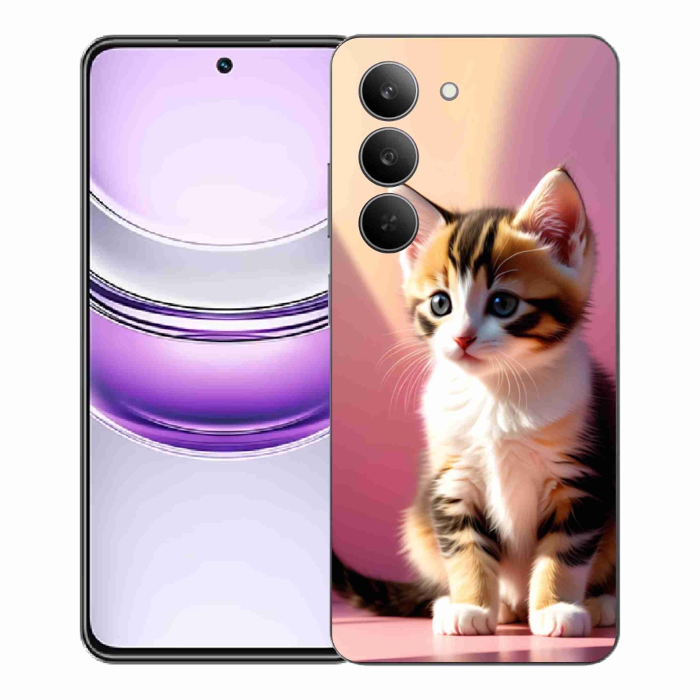 Gélový kryt mmCase na Realme 14x 5G - zvedavé mačiatko 2