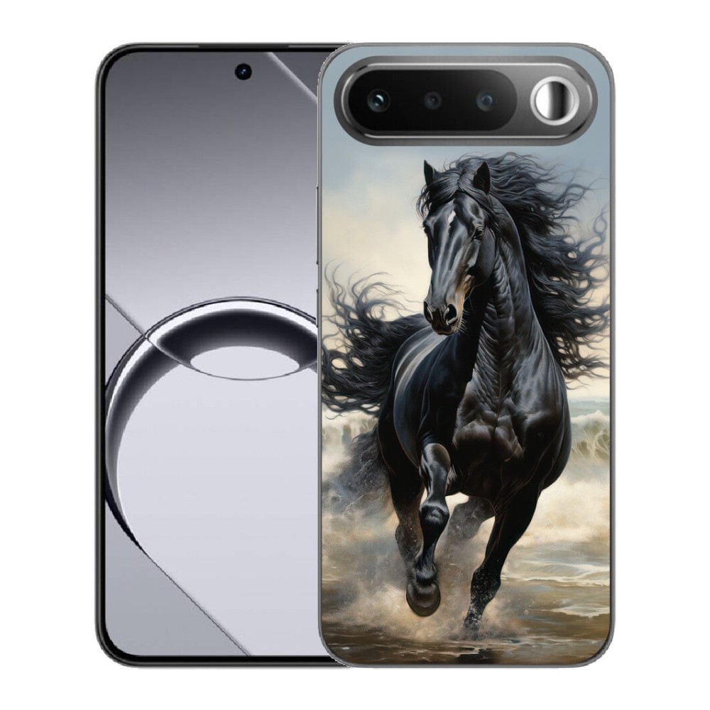 Gélový obal mmCase pre Realme 16 5G – bežiaci čierny kôň