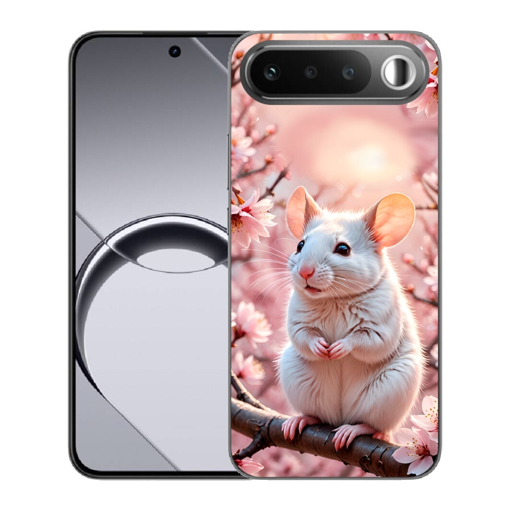 Gélový obal mmCase pre Realme 16 5G – biela myš na konári