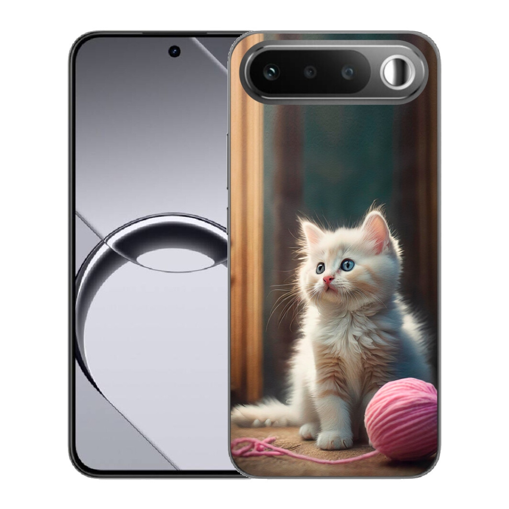 Gélový obal mmCase pre Realme 16 5G – biele mačiatko 2