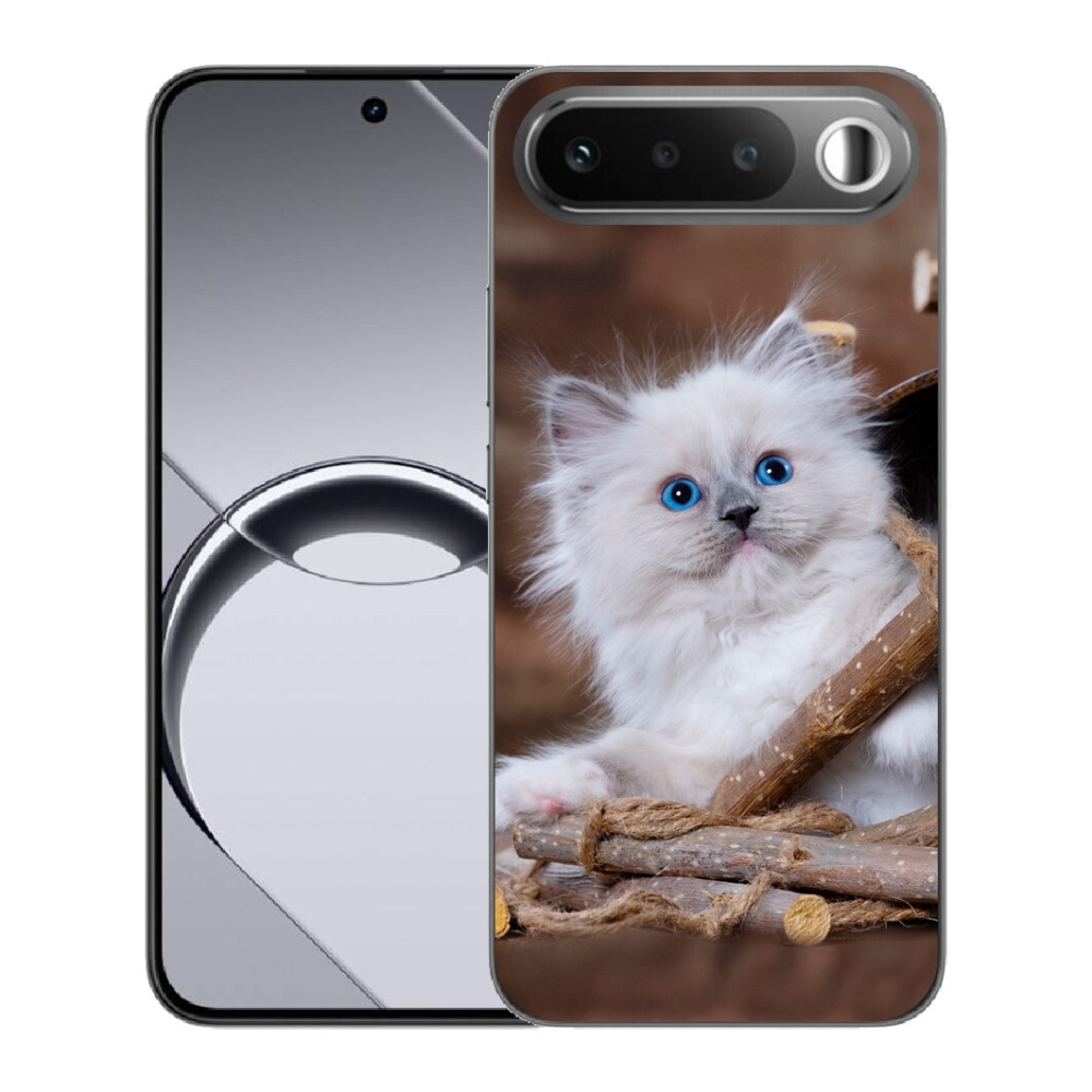 Gélový obal mmCase pre Realme 16 5G – biele mačiatko