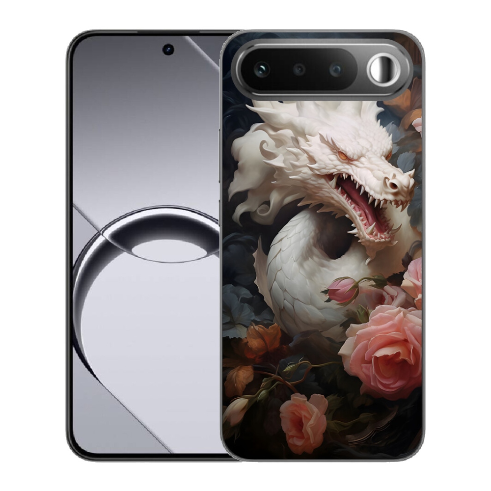 Gélový obal mmCase pre Realme 16 5G – biely drak