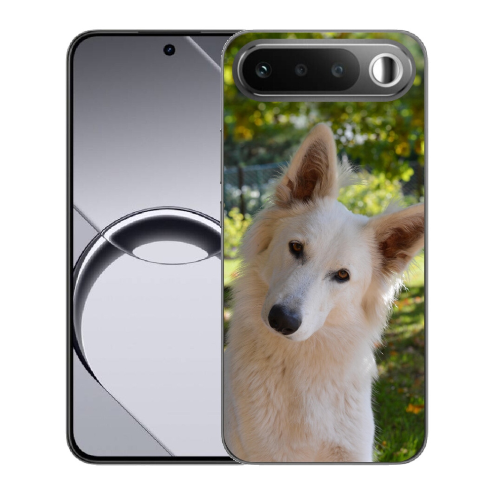 Gélové puzdro mmCase pre Realme 16 5G – biely švajčiarsky ovčiak 1