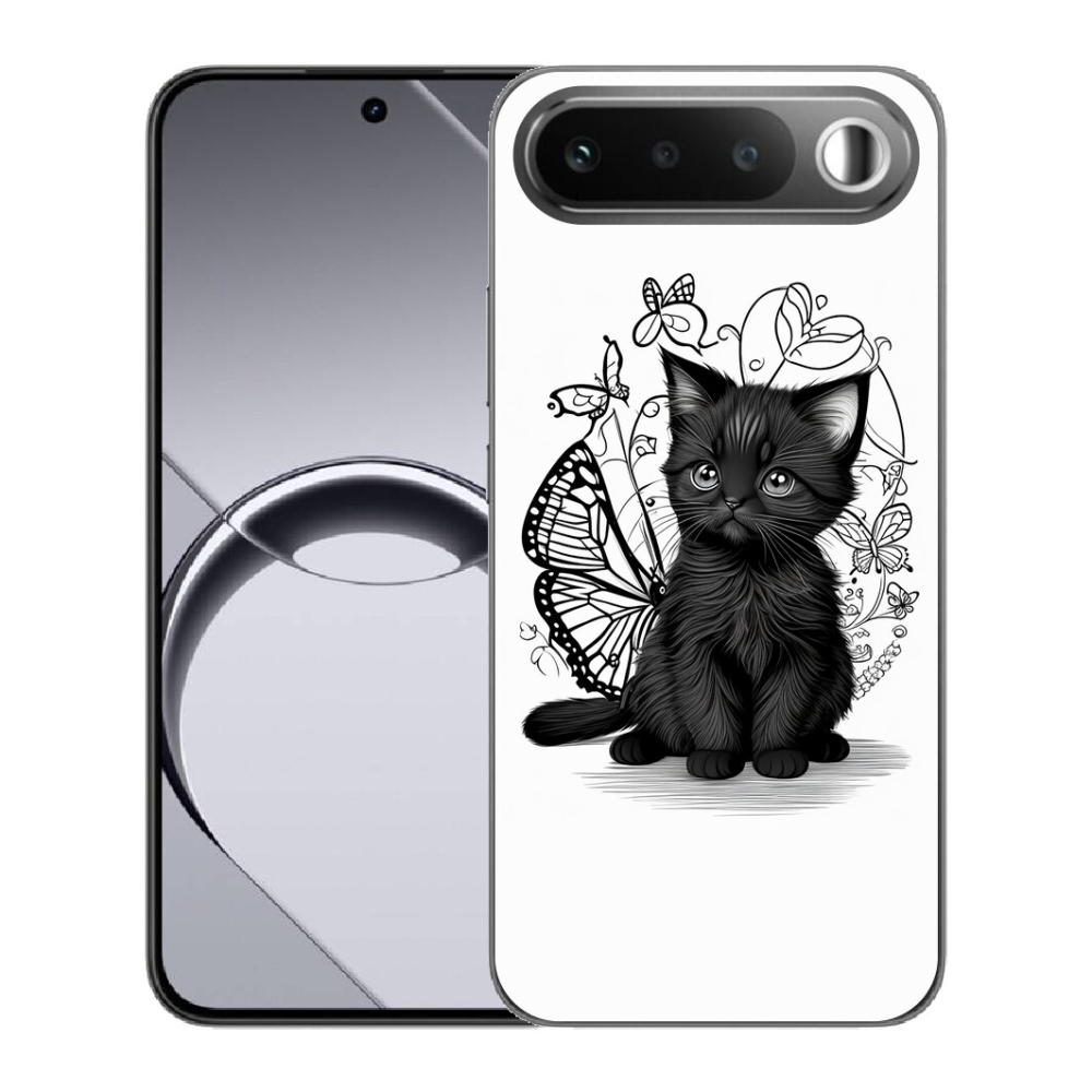 Gélový obal mmCase pre Realme 16 5G – čierne mačiatko