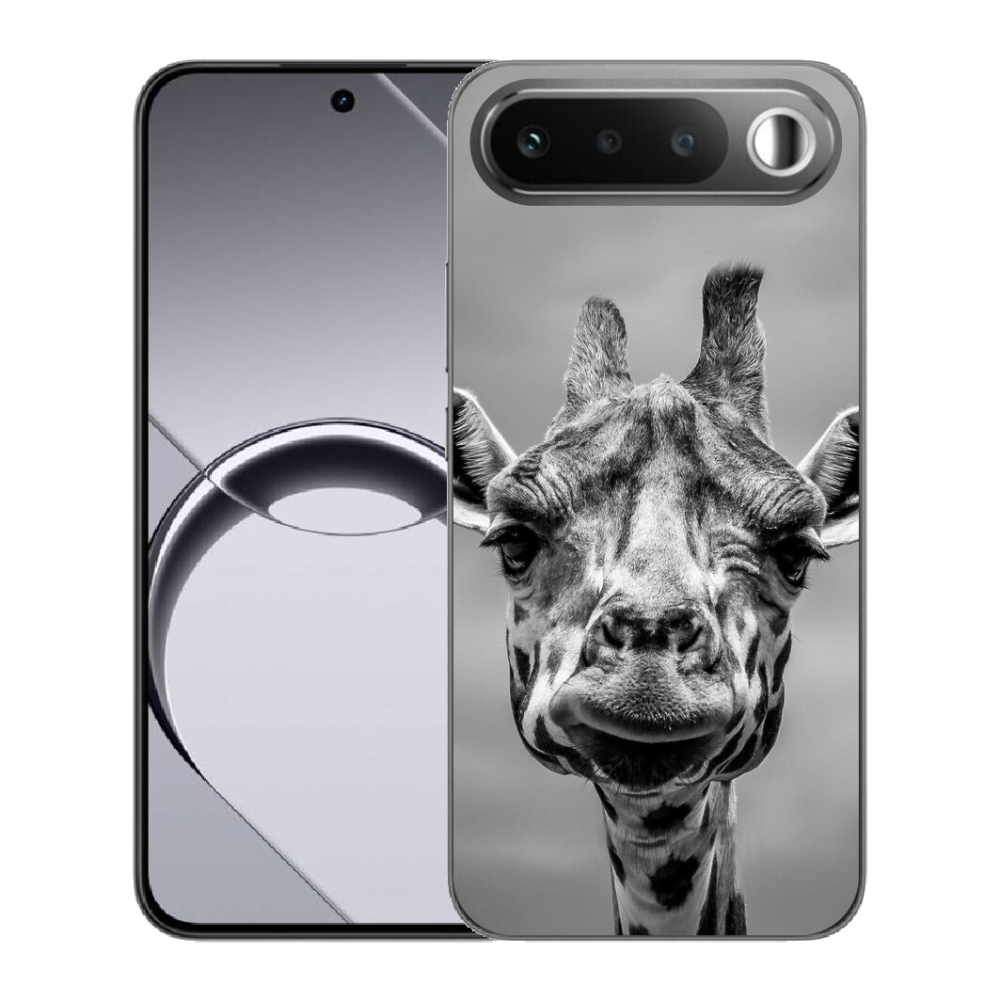 Gélový obal mmCase pre Realme 16 5G – čierno-biela žirafa
